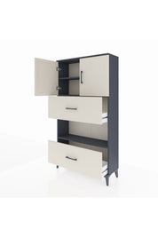 Arges Dolap 3 Raflı 2 Çekmeceli 2 Kapaklı 88x30x163 - S21M029V4A