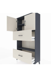 Arges Dolap 3 Raflı 2 Çekmeceli 2 Kapaklı 88x30x163 - S21M029V4A