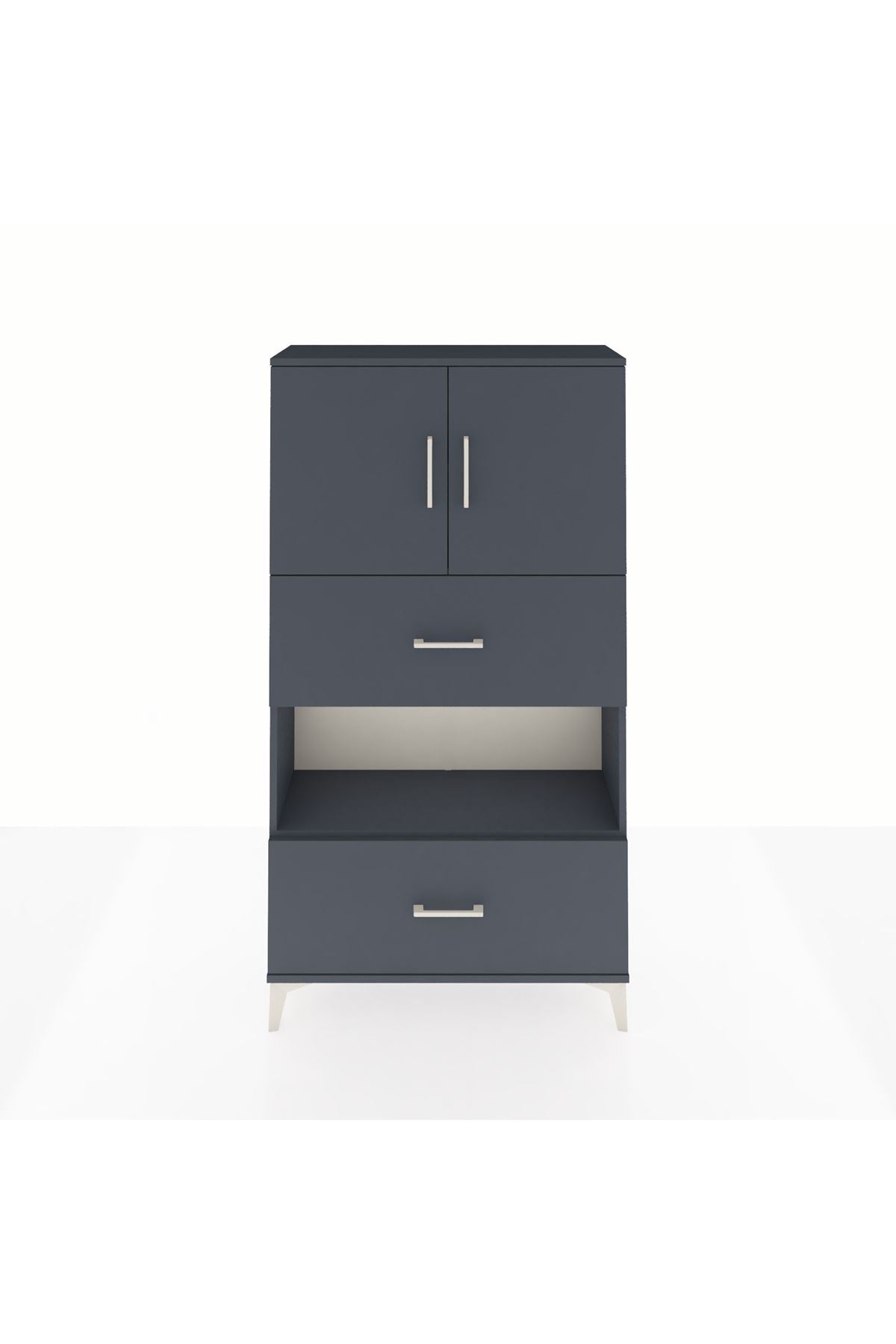 Arges Dolap 3 Raflı 2 Çekmeceli 2 Kapaklı 88x30x163 - S21M029V5A