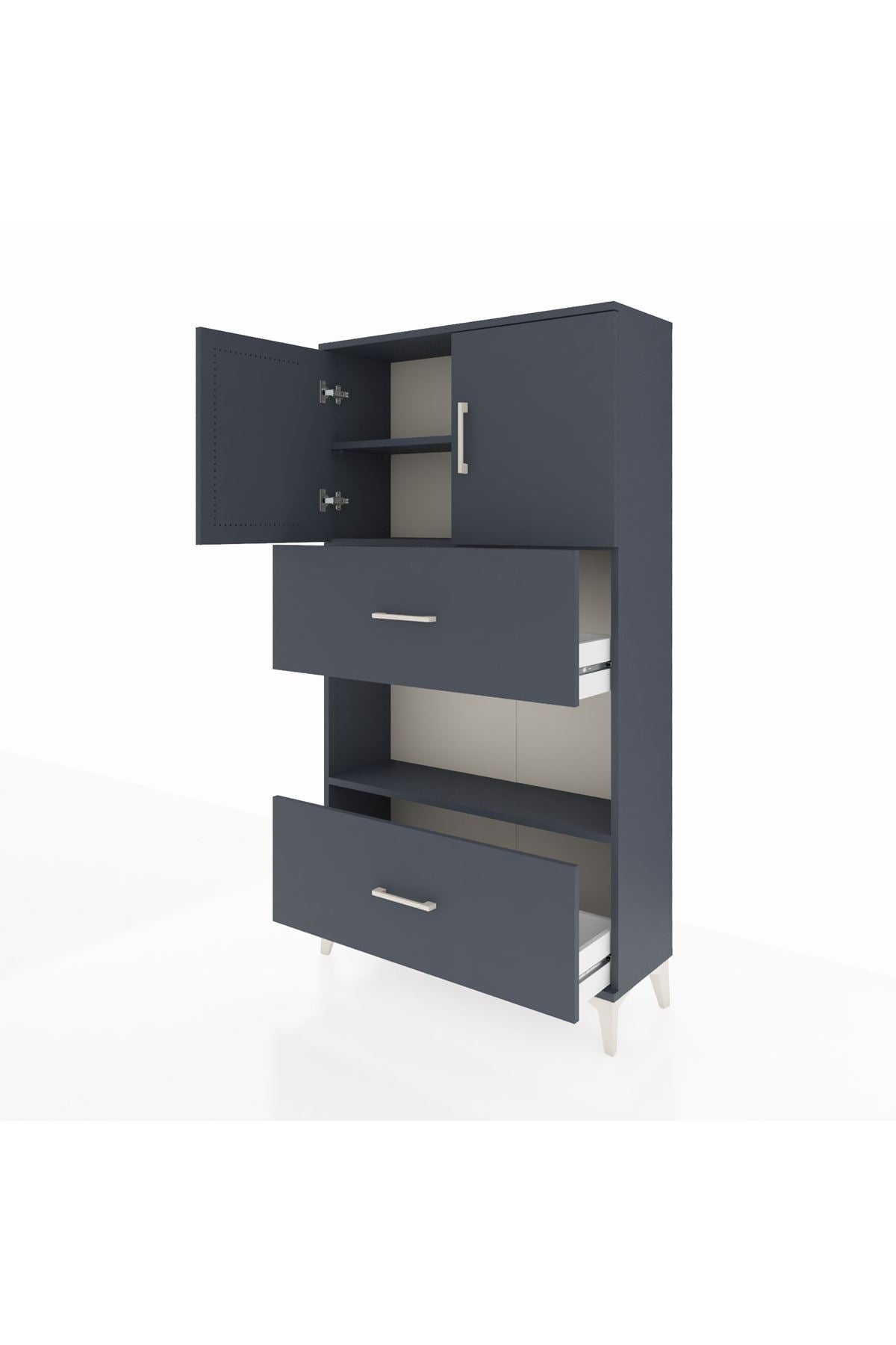 Arges Dolap 3 Raflı 2 Çekmeceli 2 Kapaklı 88x30x163 - S21M029V5A