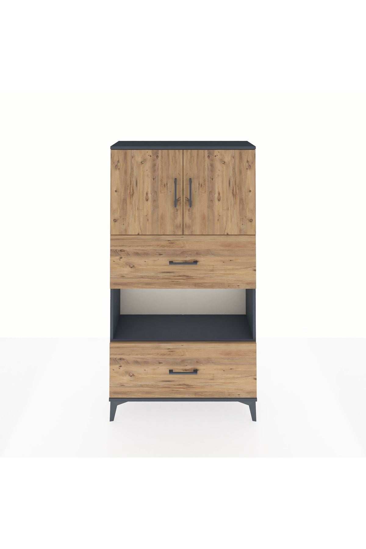 Arges Dolap 3 Raflı 2 Çekmeceli 2 Kapaklı 88x30x163 - S21M029V6A