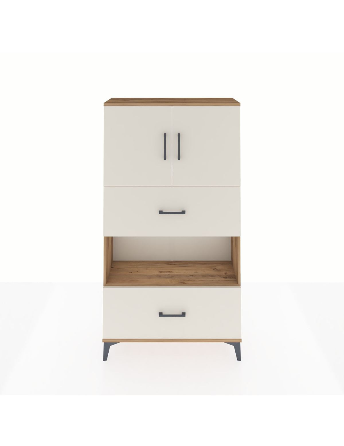 Arges Dolap 3 Raflı 2 Çekmeceli 2 Kapaklı 88x30x163 - S21M029V7A