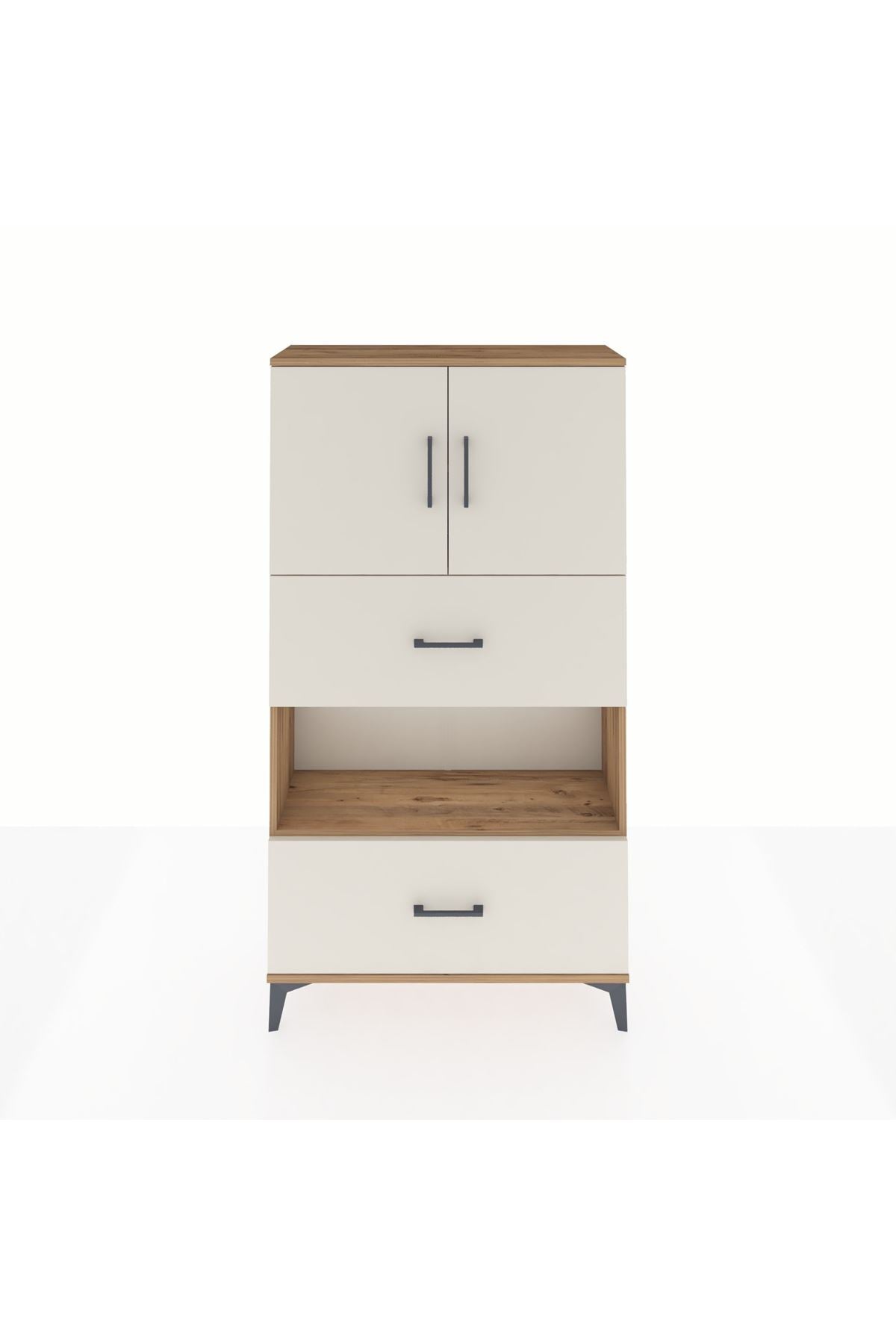 Arges Dolap 3 Raflı 2 Çekmeceli 2 Kapaklı 88x30x163 - S21M029V7A