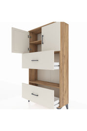 Arges Dolap 3 Raflı 2 Çekmeceli 2 Kapaklı 88x30x163 - S21M029V7A