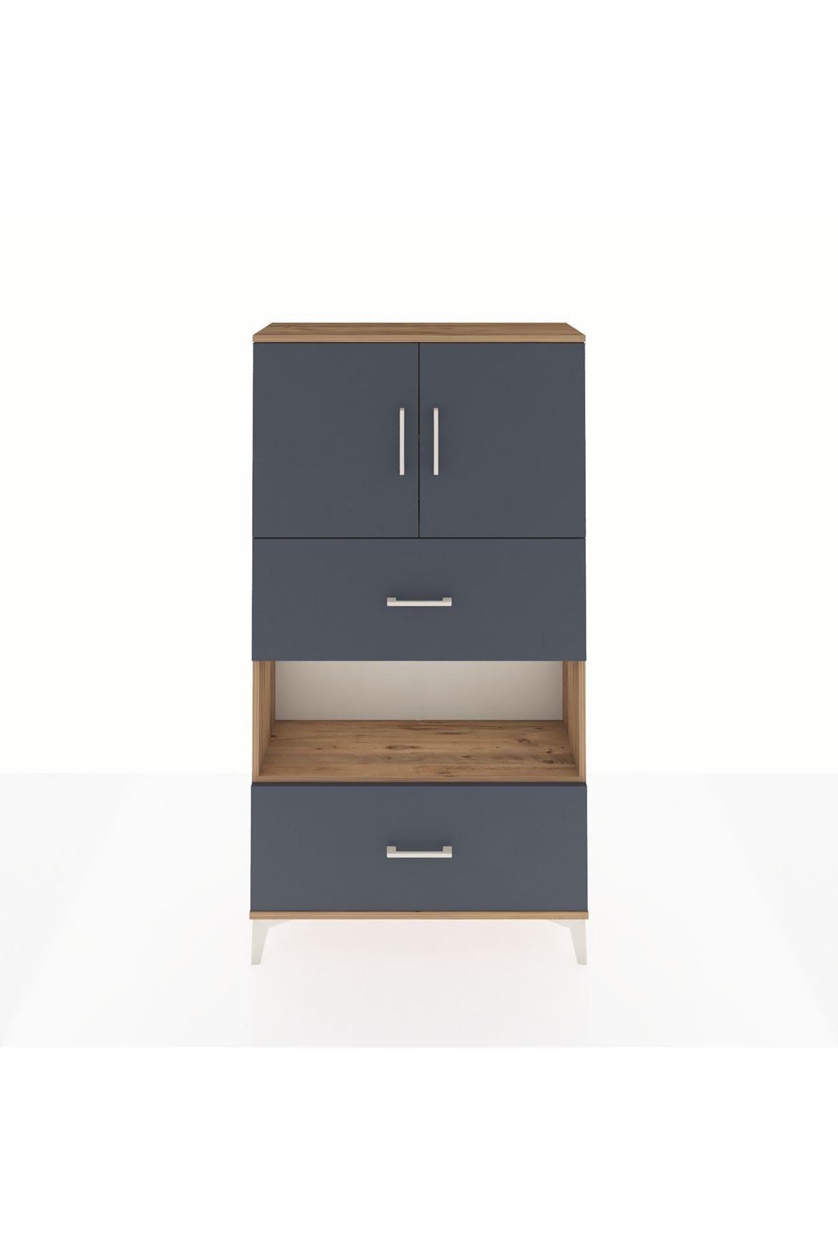Arges Dolap 3 Raflı 2 Çekmeceli 2 Kapaklı 88x30x163 - S21M029V8A