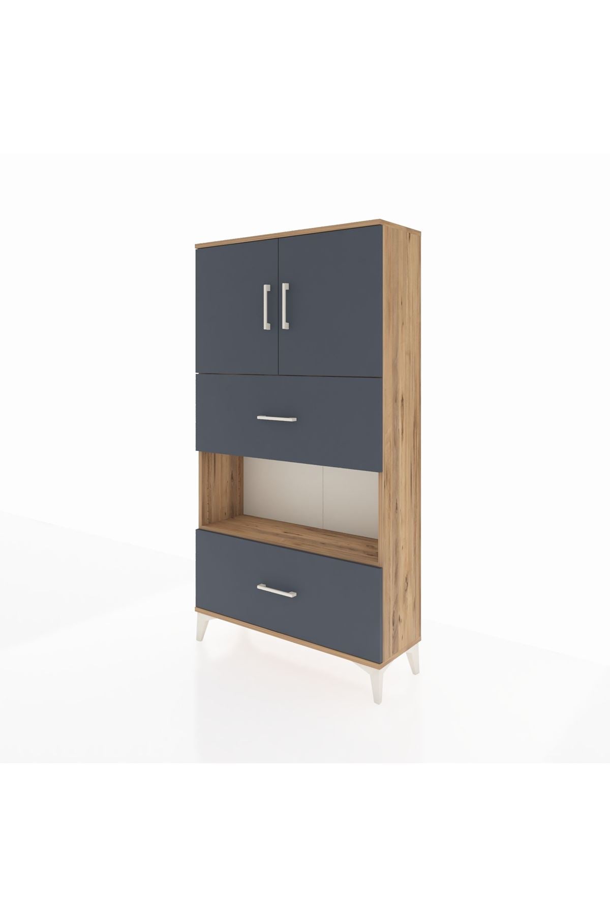 Arges Dolap 3 Raflı 2 Çekmeceli 2 Kapaklı 88x30x163 - S21M029V8A