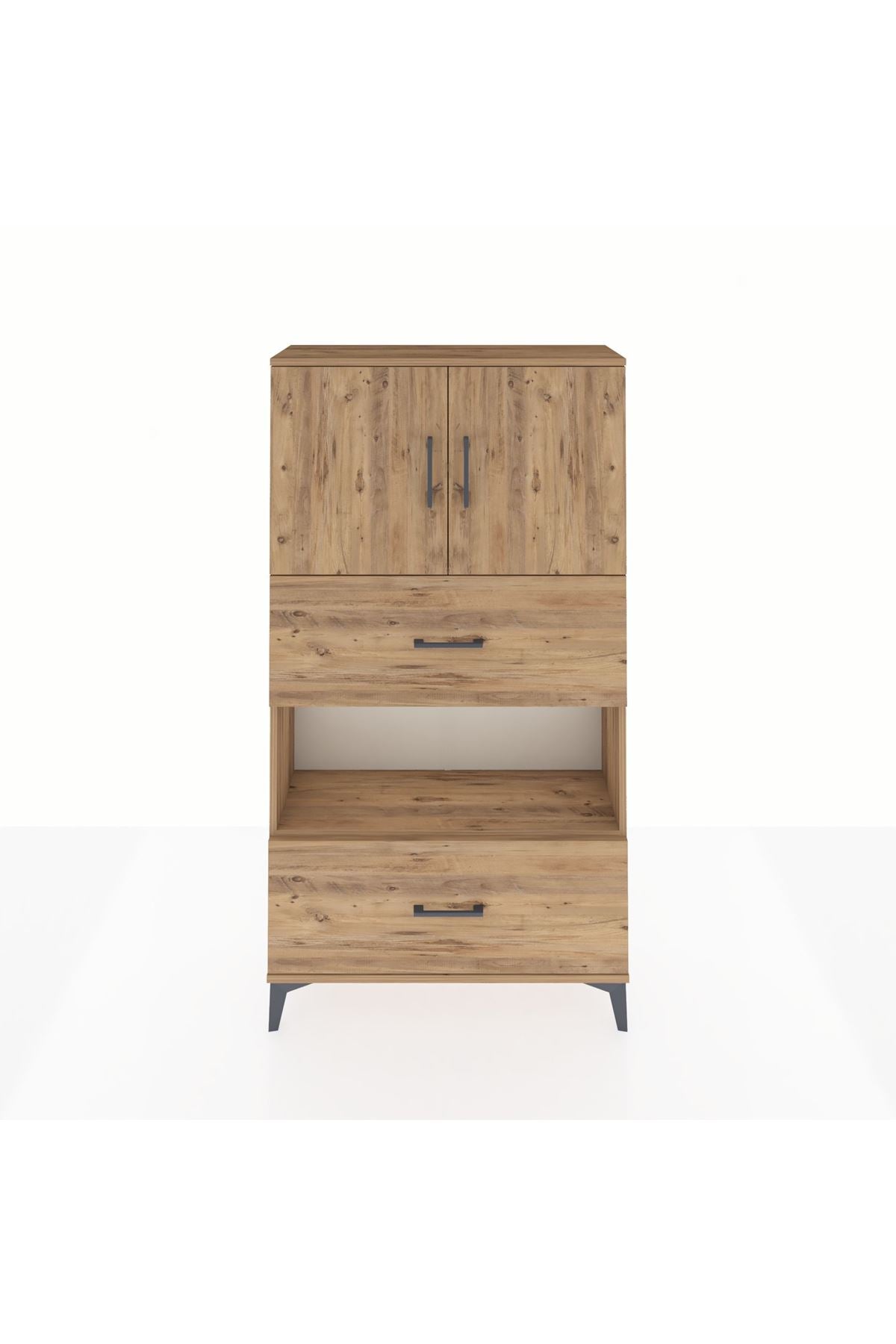 Arges Dolap 3 Raflı 2 Çekmeceli 2 Kapaklı 88x30x163 - S21M029V9A