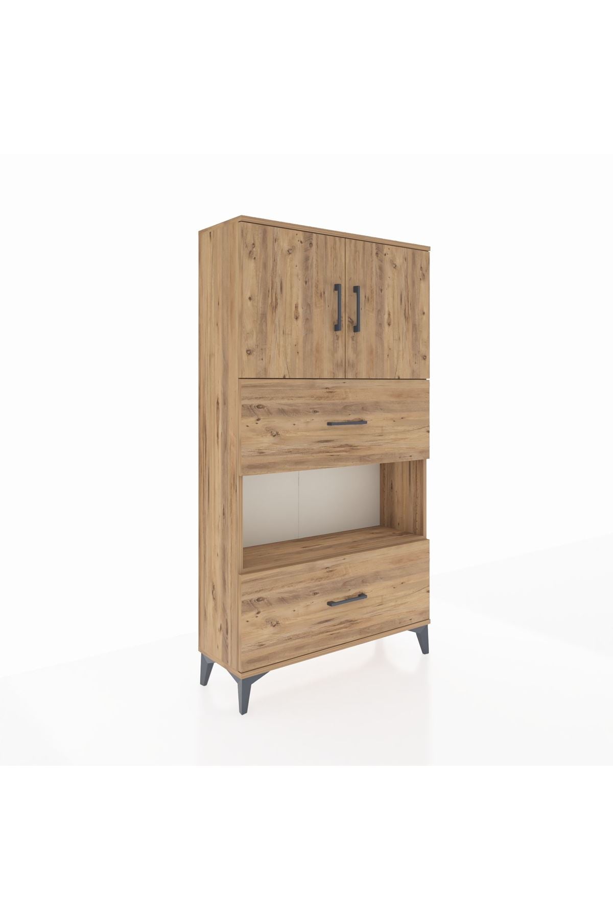 Arges Dolap 3 Raflı 2 Çekmeceli 2 Kapaklı 88x30x163 - S21M029V9A