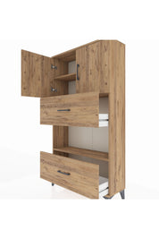 Arges Dolap 3 Raflı 2 Çekmeceli 2 Kapaklı 88x30x163 - S21M029V9A