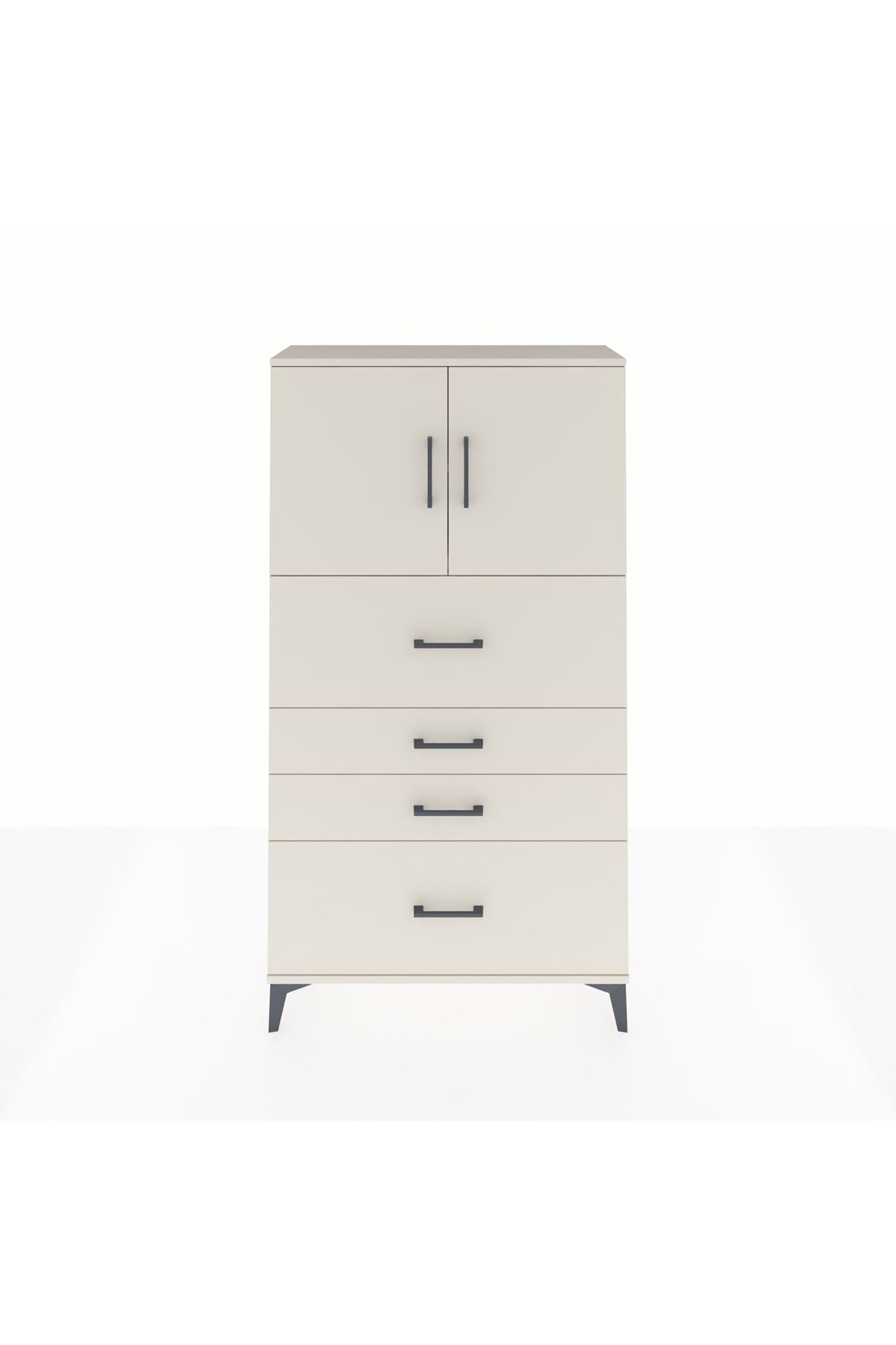 Arges Dolap 2 Raflı 4 Çekmeceli 2 Kapaklı 88x30x163 - S21M031V1A