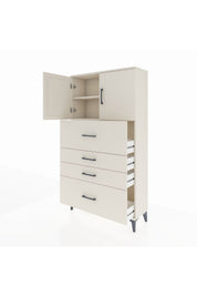 Arges Dolap 2 Raflı 4 Çekmeceli 2 Kapaklı 88x30x163 - S21M031V1A