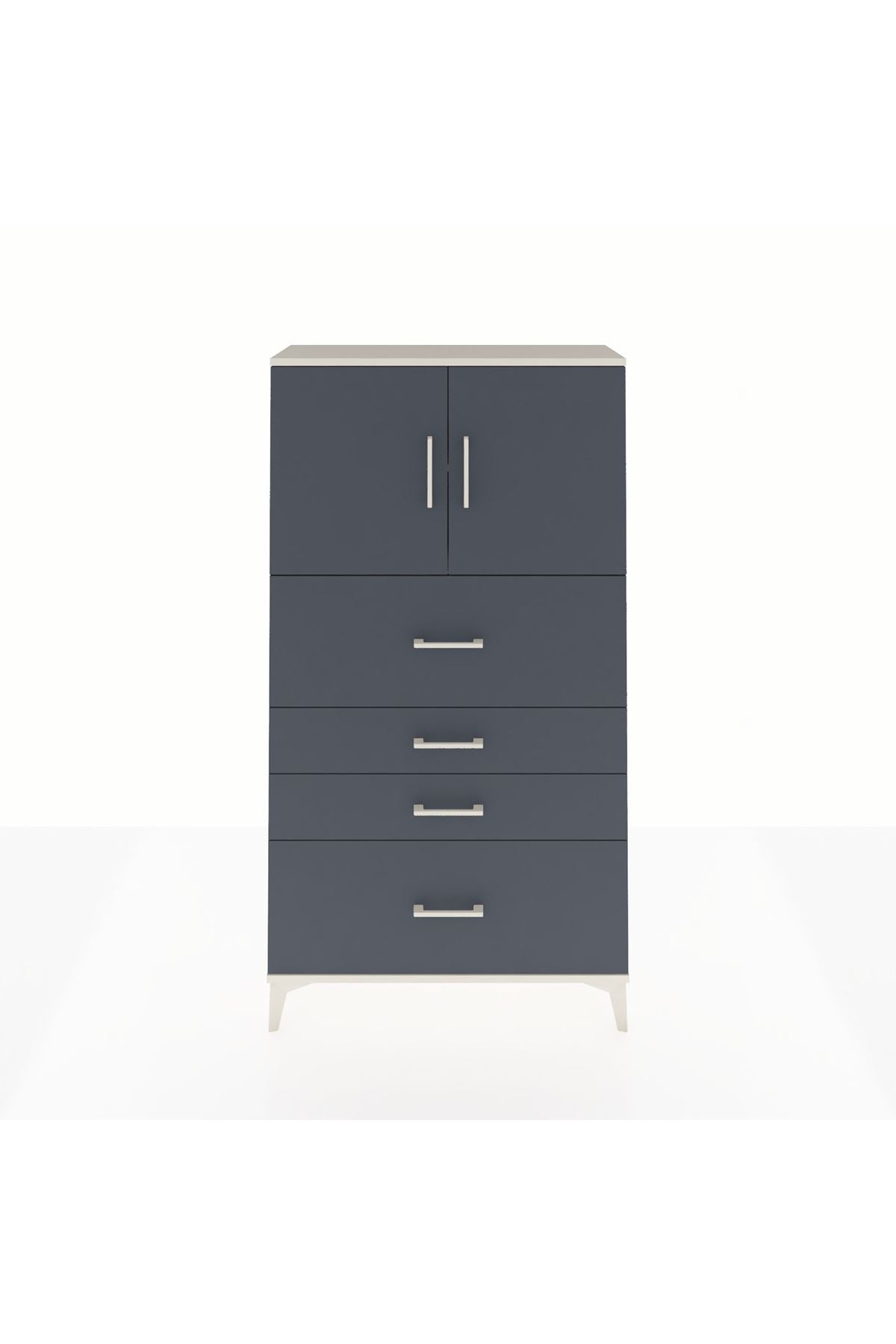 Arges Dolap 2 Raflı 4 Çekmeceli 2 Kapaklı 88x30x163 - S21M031V2A