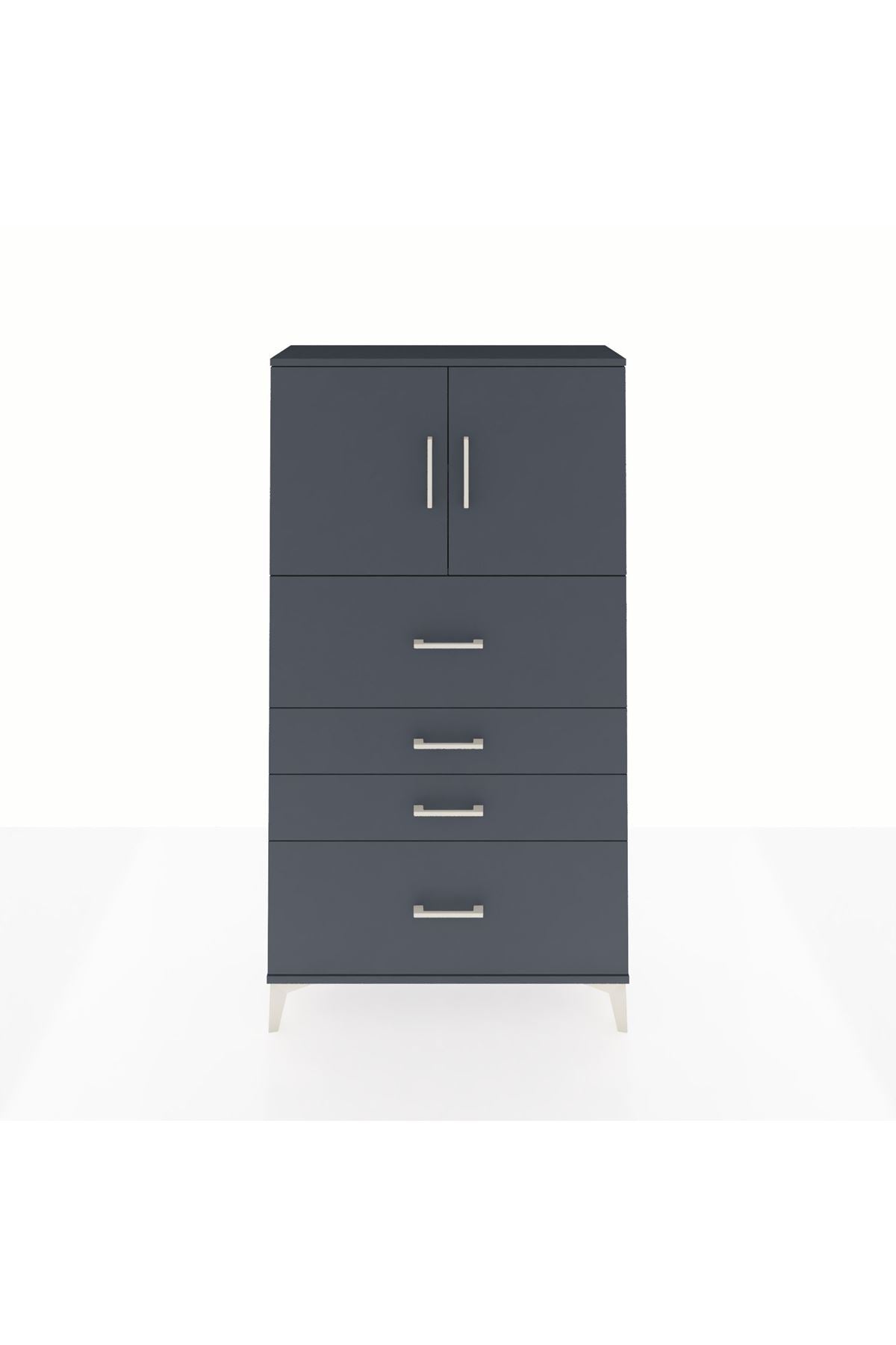 Arges Dolap 2 Raflı 4 Çekmeceli 2 Kapaklı 88x30x163 - S21M031V5A