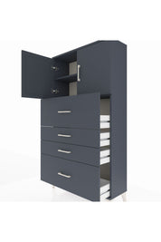 Arges Dolap 2 Raflı 4 Çekmeceli 2 Kapaklı 88x30x163 - S21M031V5A