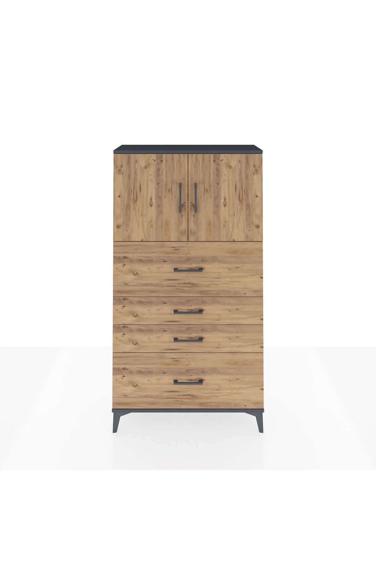 Arges Dolap 2 Raflı 4 Çekmeceli 2 Kapaklı 88x30x163 - S21M031V6A