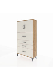 Arges Dolap 2 Raflı 4 Çekmeceli 2 Kapaklı 88x30x163 - S21M031V7A