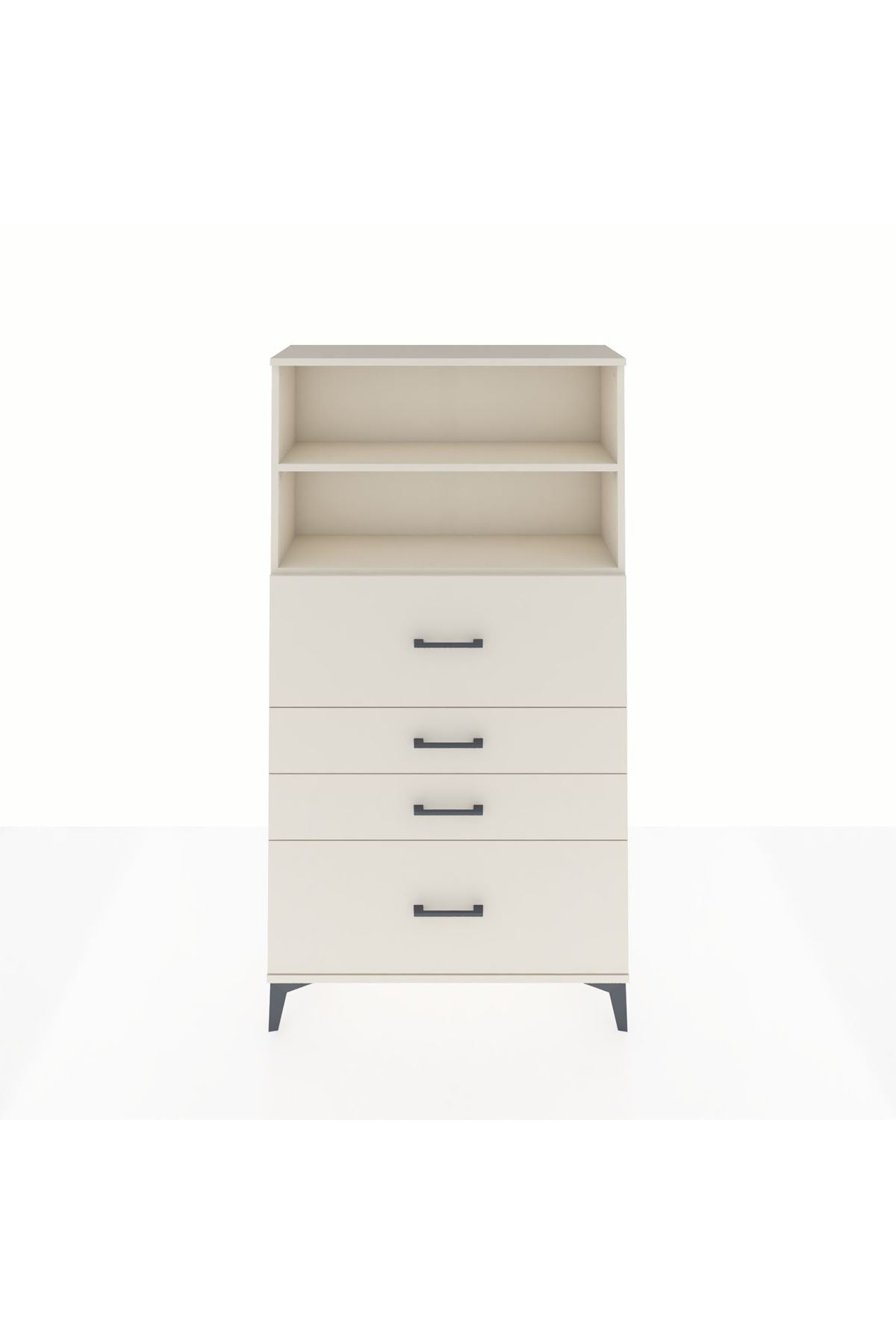 Arges Dolap 2 Raflı 4 Çekmeceli 88x30x163 - S21M032V1A