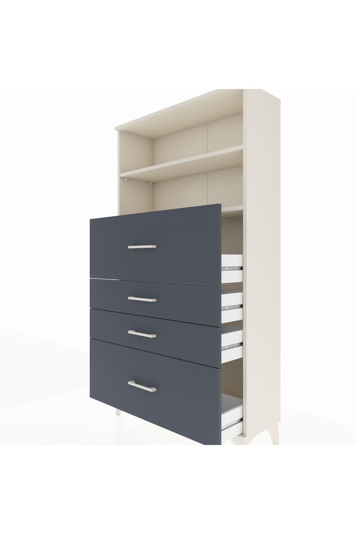 Arges Dolap 2 Raflı 4 Çekmeceli 88x30x163 - S21M032V2A