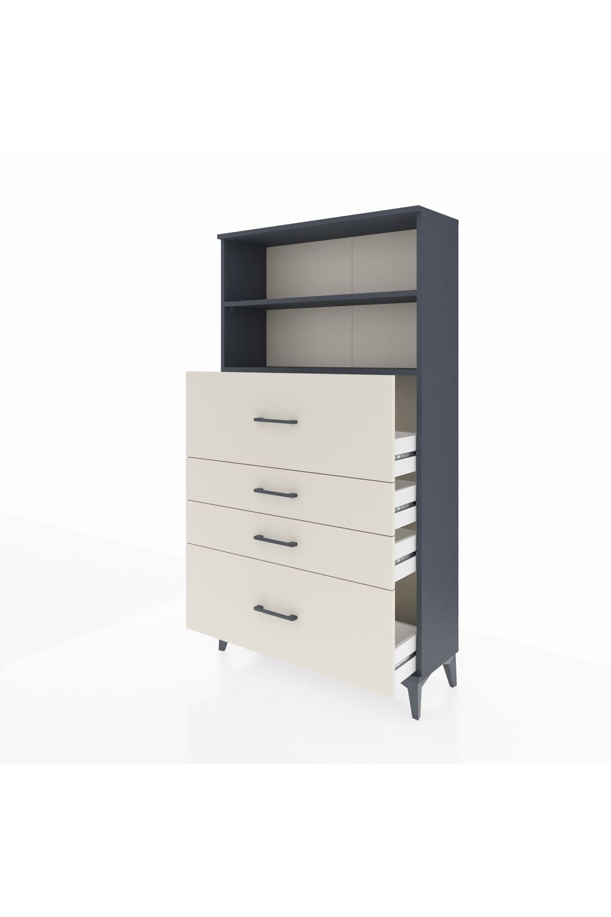 Arges Dolap 2 Raflı 4 Çekmeceli 88x30x163 - S21M032V4A