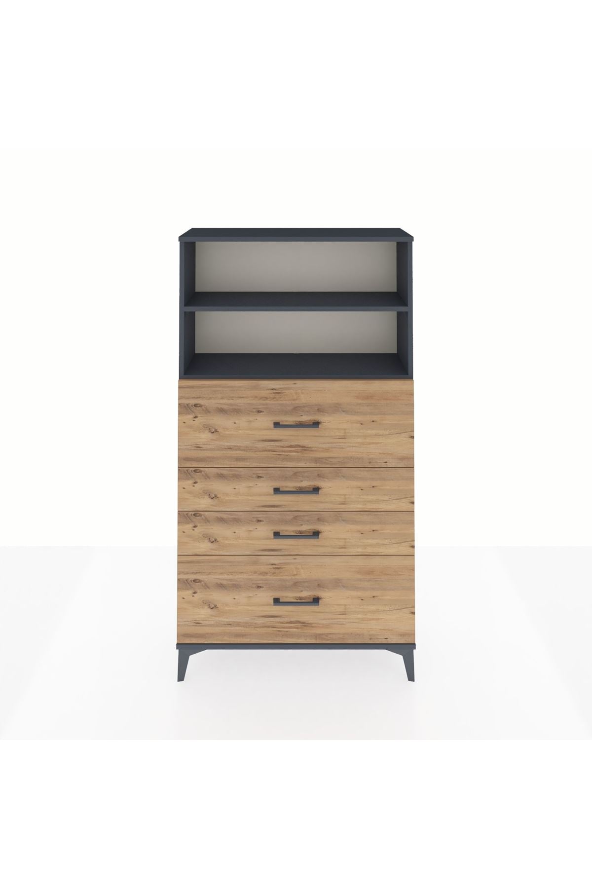 Arges Dolap 2 Raflı 4 Çekmeceli 88x30x163 - S21M032V6A