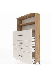 Arges Dolap 2 Raflı 4 Çekmeceli 88x30x163 - S21M032V7A