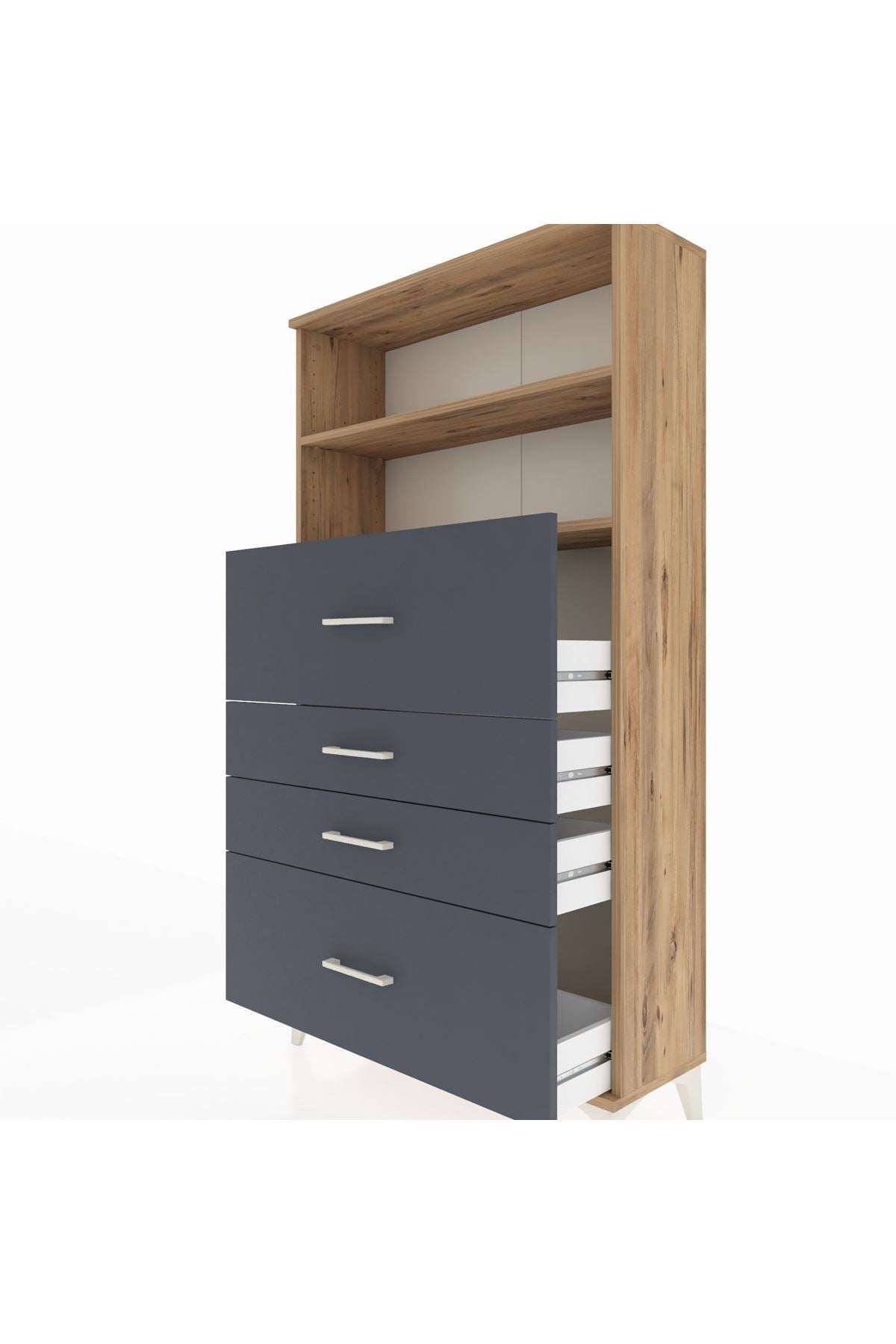 Arges Dolap 2 Raflı 4 Çekmeceli 88x30x163 - S21M032V8A