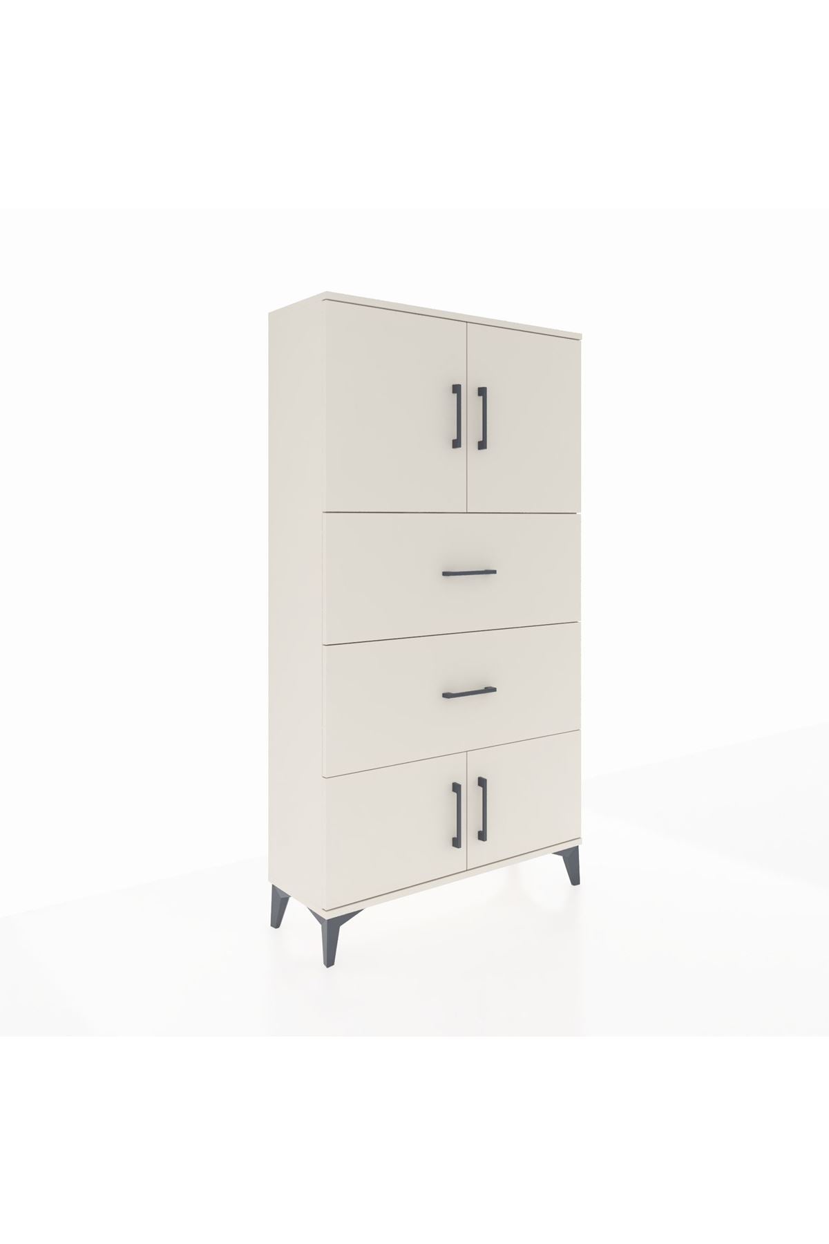Arges Dolap 2 Raflı 2 Çekmeceli 4 Kapaklı 88x30x163 - S21M033V1A