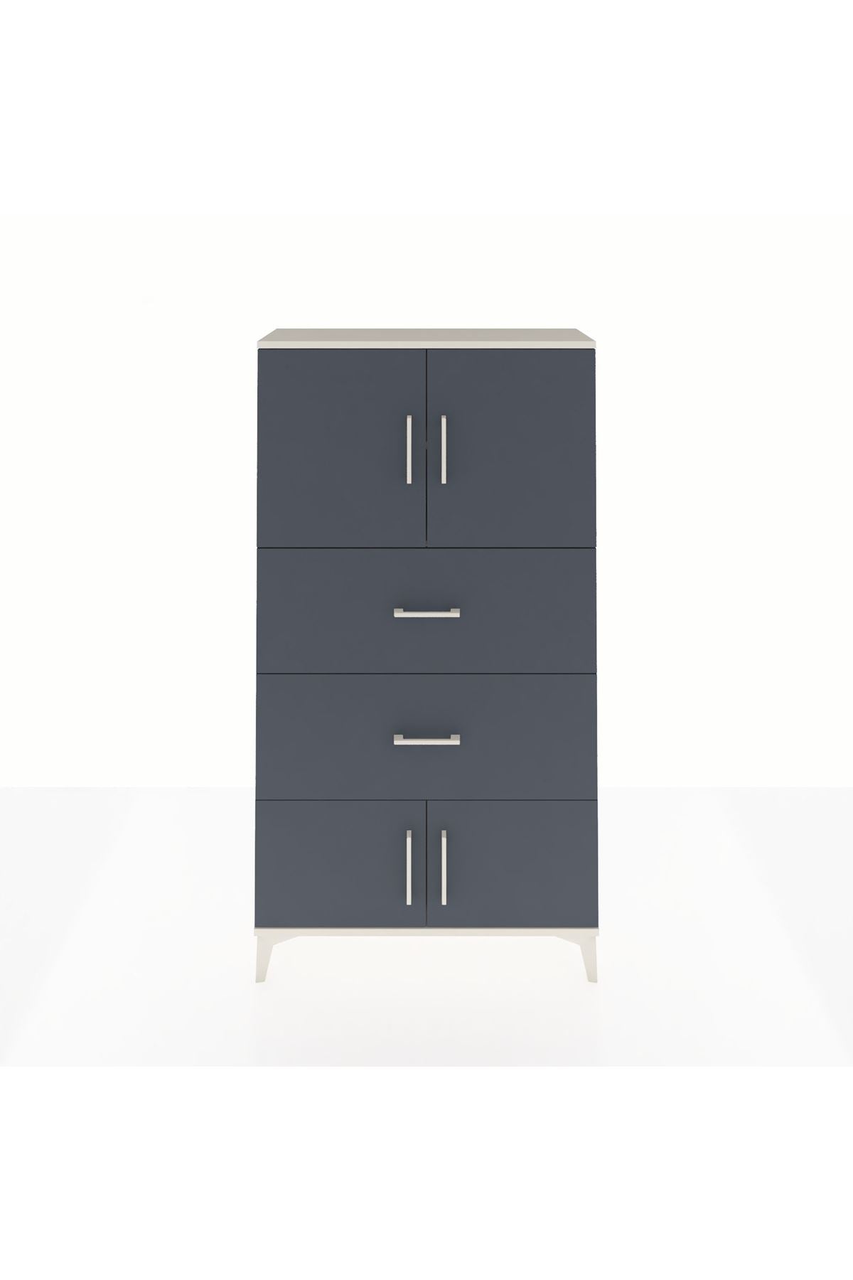 Arges Dolap 2 Raflı 2 Çekmeceli 4 Kapaklı 88x30x163 - S21M033V2A