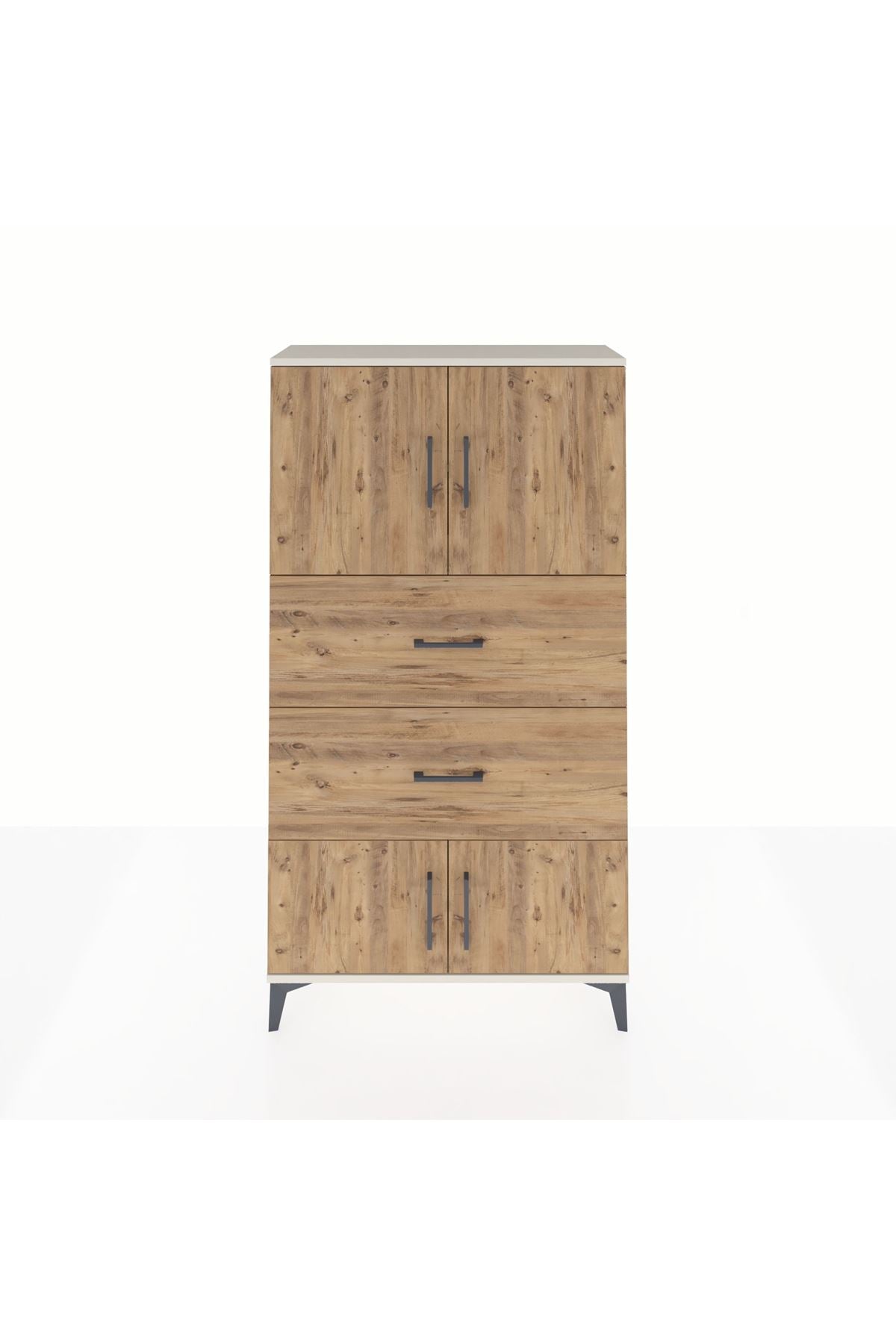 Arges Dolap 2 Raflı 2 Çekmeceli 4 Kapaklı 88x30x163 - S21M033V3A