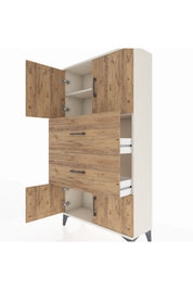 Arges Dolap 2 Raflı 2 Çekmeceli 4 Kapaklı 88x30x163 - S21M033V3A