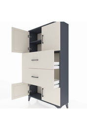 Arges Dolap 2 Raflı 2 Çekmeceli 4 Kapaklı 88x30x163 - S21M033V4A
