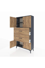 Arges Dolap 2 Raflı 2 Çekmeceli 4 Kapaklı 88x30x163 - S21M033V6A