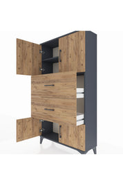 Arges Dolap 2 Raflı 2 Çekmeceli 4 Kapaklı 88x30x163 - S21M033V6A