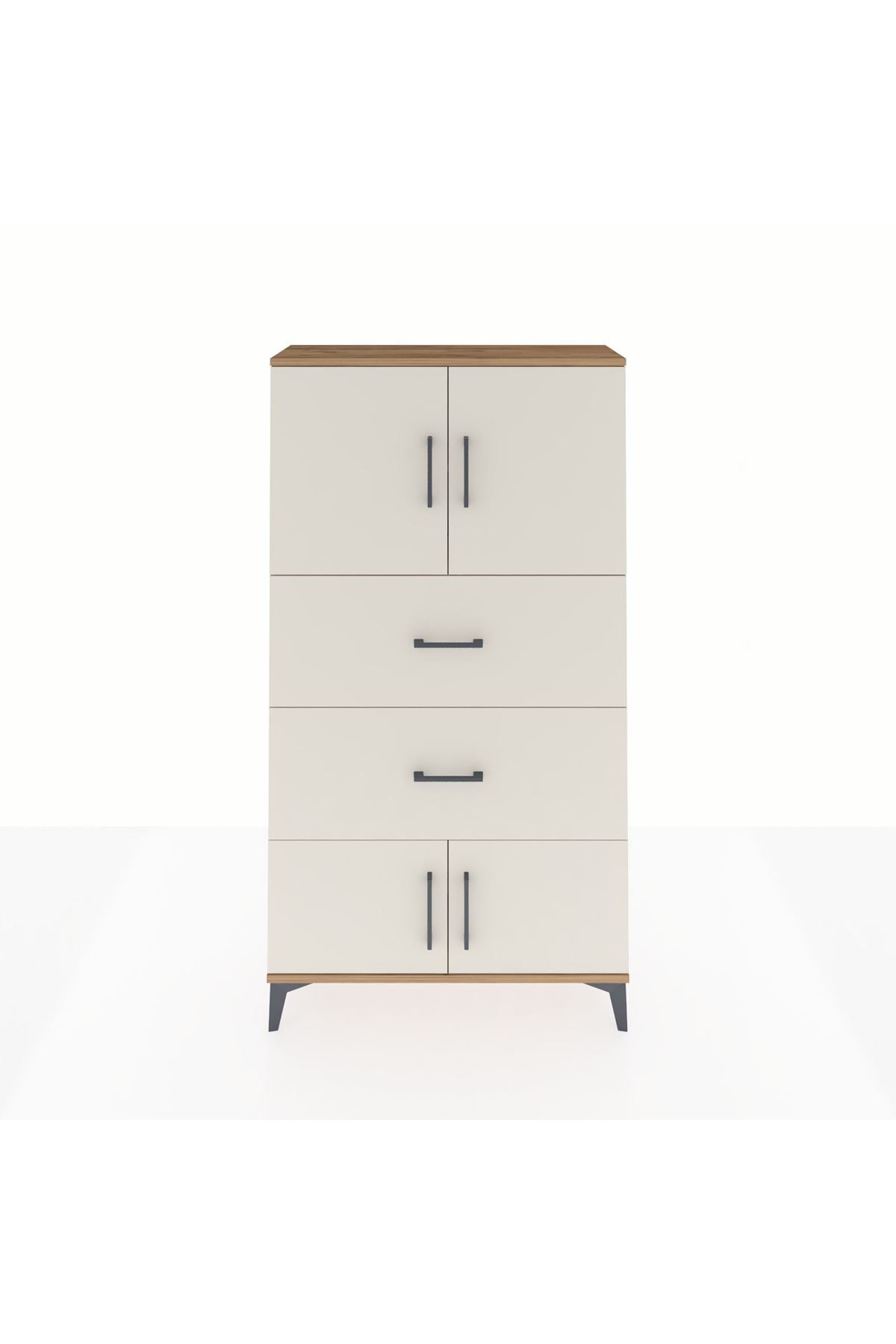 Arges Dolap 2 Raflı 2 Çekmeceli 4 Kapaklı 88x30x163 - S21M033V7A