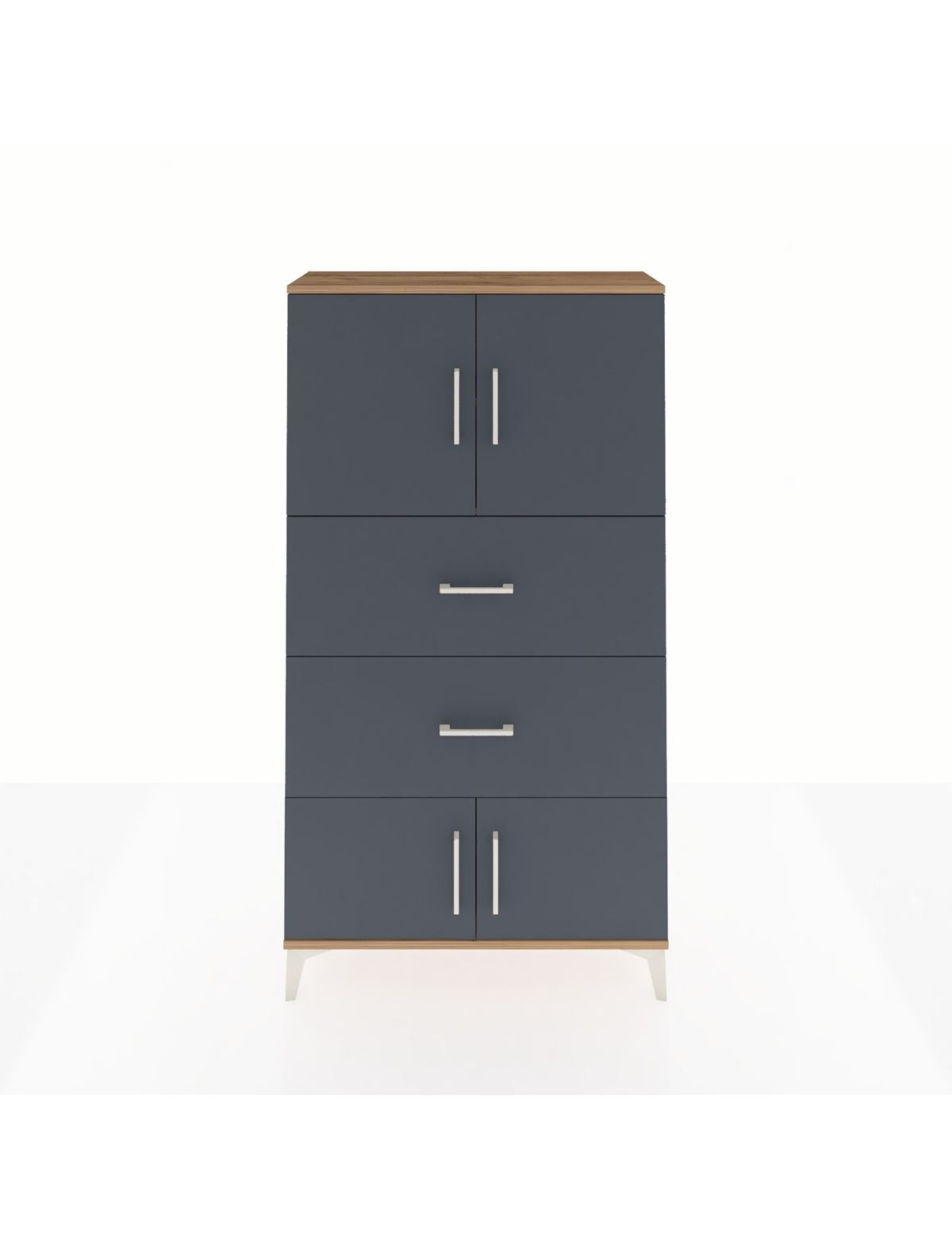 Arges Dolap 2 Raflı 2 Çekmeceli 4 Kapaklı 88x30x163 - S21M033V8A