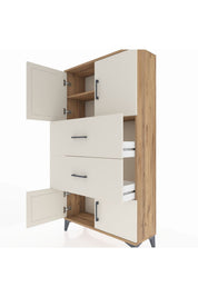 Arges Dolap 2 Raflı 2 Çekmeceli 4 Kapaklı 88x30x163 - S21M033V7A