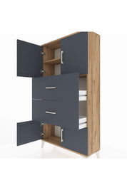 Arges Dolap 2 Raflı 2 Çekmeceli 4 Kapaklı 88x30x163 - S21M033V8A