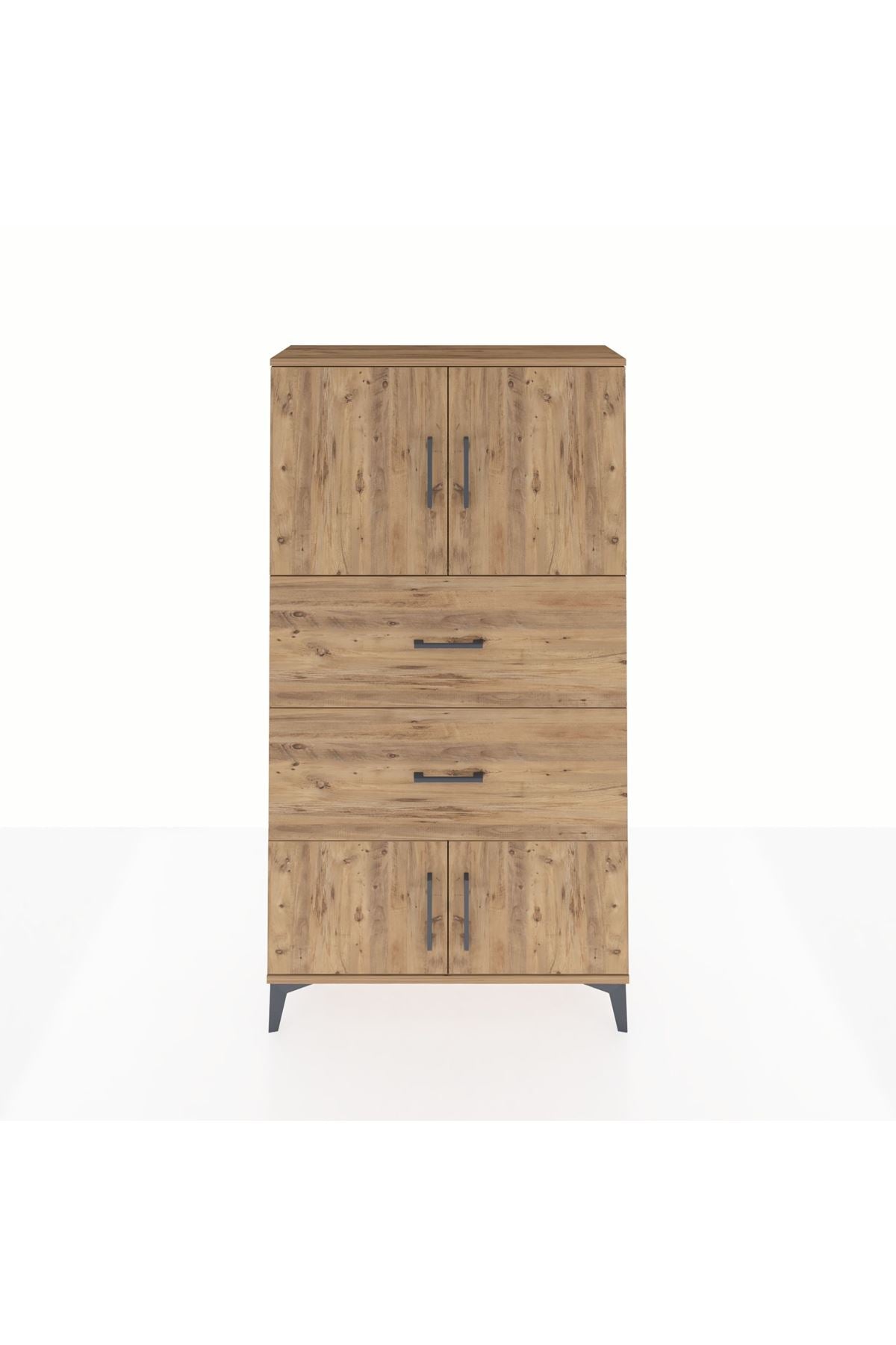 Arges Dolap 2 Raflı 2 Çekmeceli 4 Kapaklı 88x30x163 - S21M033V9A