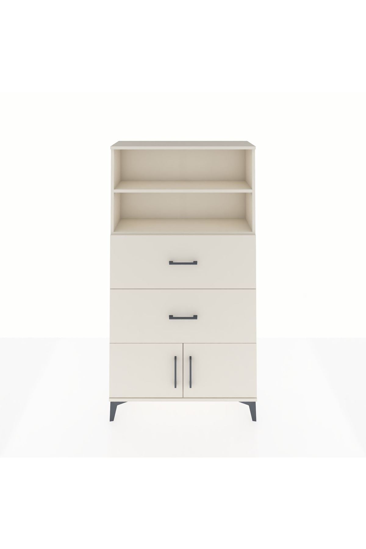 Arges Dolap 2 Raflı 2 Çekmeceli 2 Kapaklı 88x30x163 - S21M034V1A