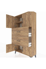 Arges Dolap 2 Raflı 2 Çekmeceli 4 Kapaklı 88x30x163 - S21M033V9A