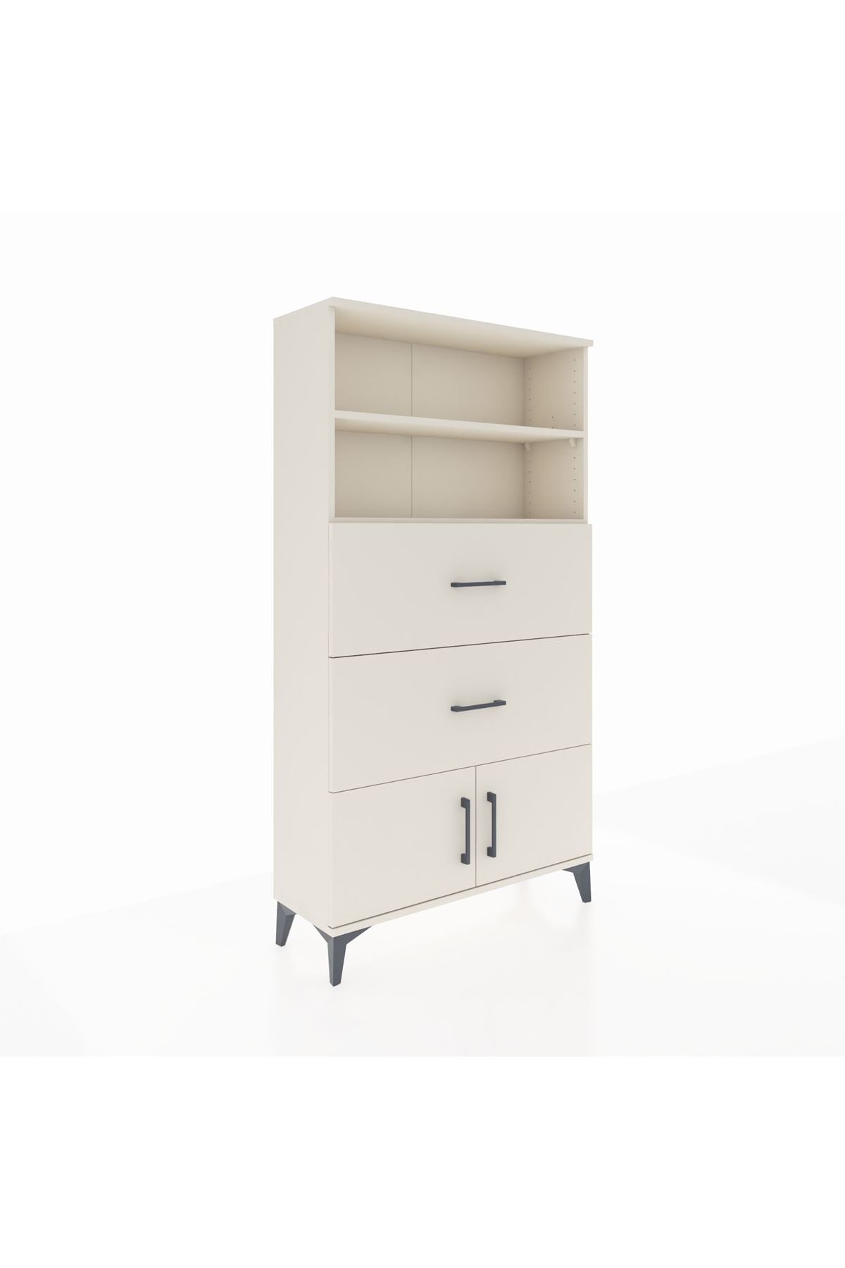 Arges Dolap 2 Raflı 2 Çekmeceli 2 Kapaklı 88x30x163 - S21M034V1A