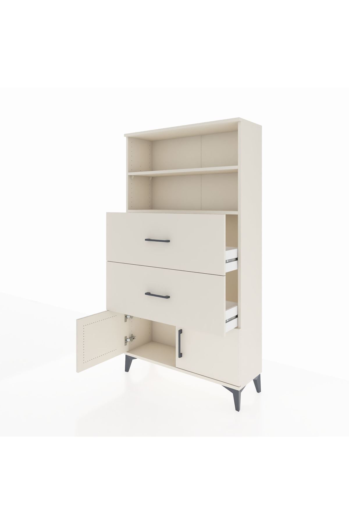 Arges Dolap 2 Raflı 2 Çekmeceli 2 Kapaklı 88x30x163 - S21M034V1A