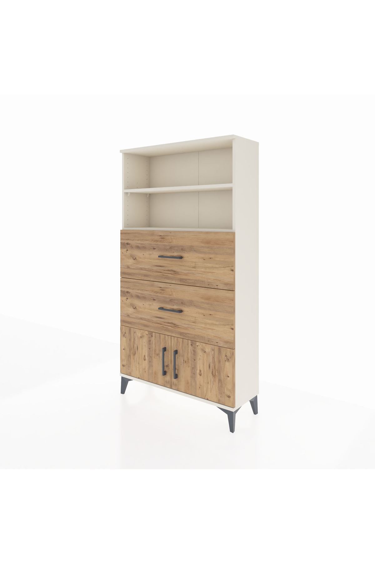 Arges Dolap 2 Raflı 2 Çekmeceli 2 Kapaklı 88x30x163 - S21M034V3A