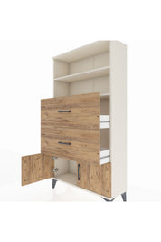 Arges Dolap 2 Raflı 2 Çekmeceli 2 Kapaklı 88x30x163 - S21M034V3A