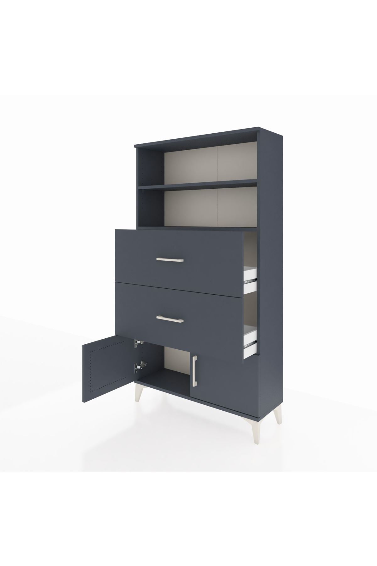 Arges Dolap 2 Raflı 2 Çekmeceli 2 Kapaklı 88x30x163 - S21M034V5A