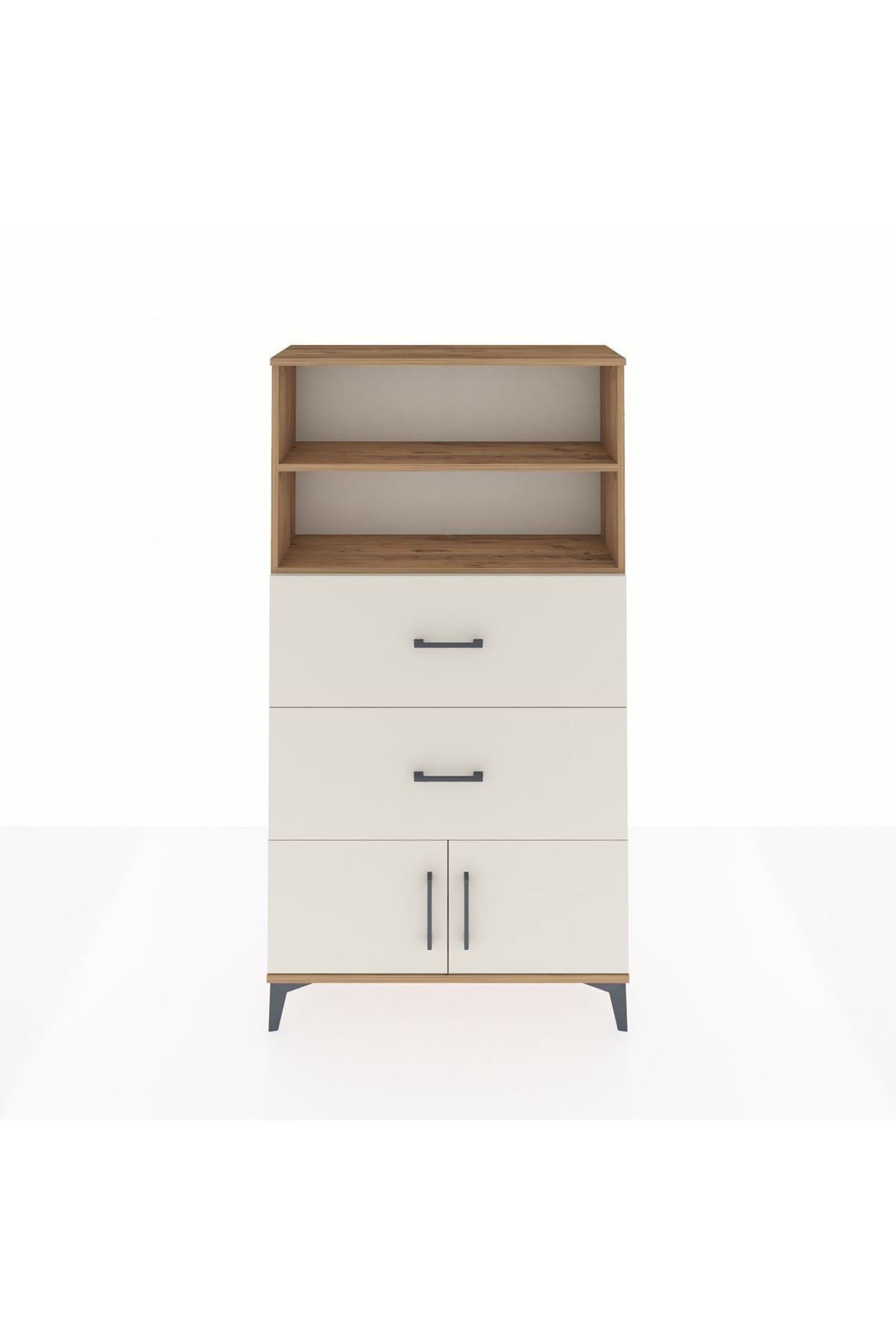 Arges Dolap 2 Raflı 2 Çekmeceli 2 Kapaklı 88x30x163 - S21M034V7A
