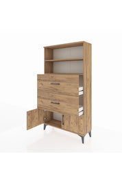 Arges Dolap 2 Raflı 2 Çekmeceli 2 Kapaklı 88x30x163 - S21M034V9A