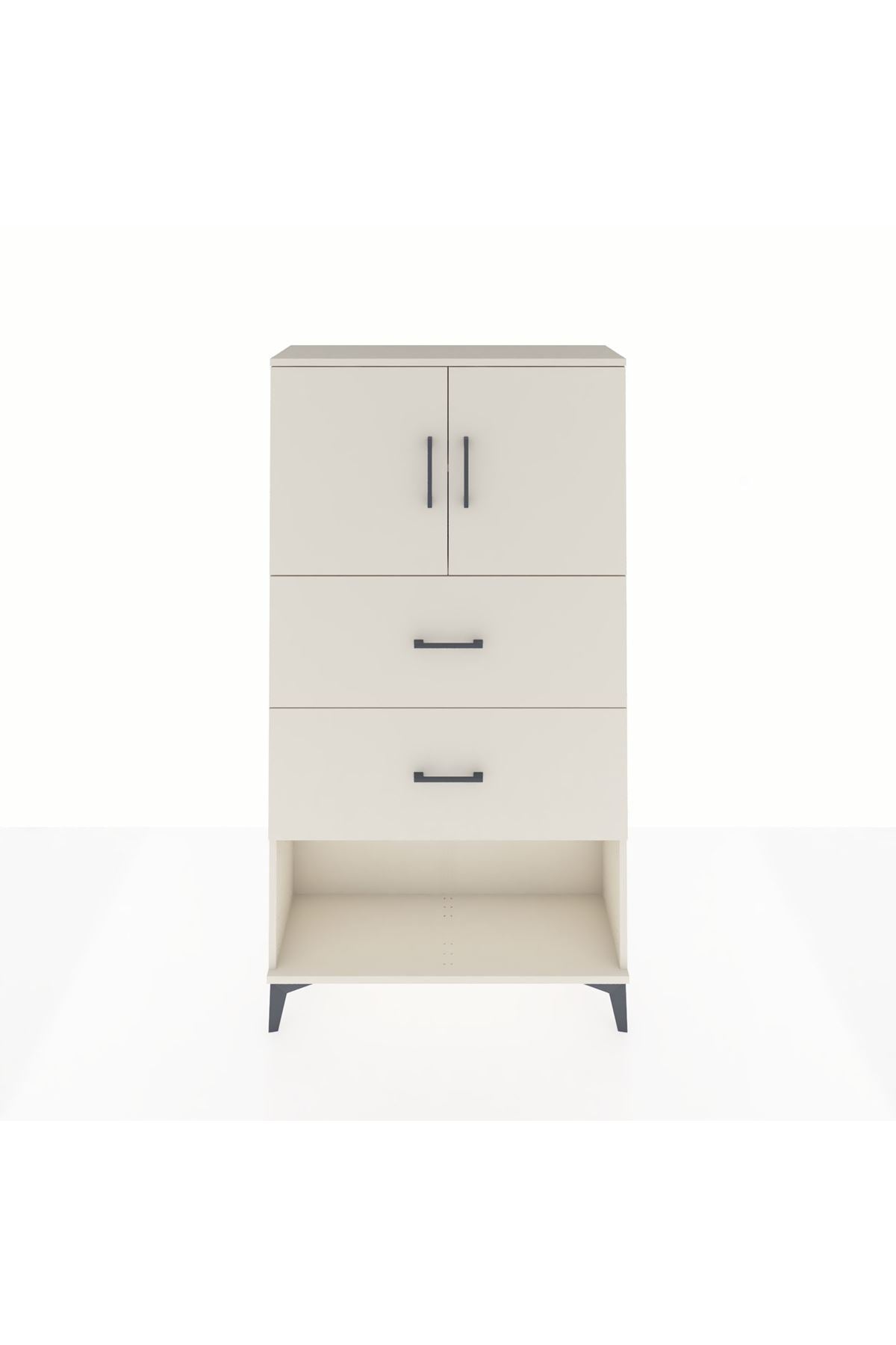 Arges Dolap 2 Raflı 2 Çekmeceli 2 Kapaklı 88x30x163 - S21M035V1A