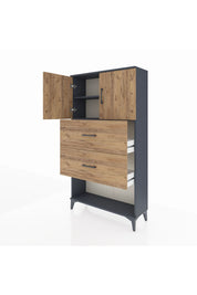 Arges Dolap 2 Raflı 2 Çekmeceli 2 Kapaklı 88x30x163 - S21M035V1A
