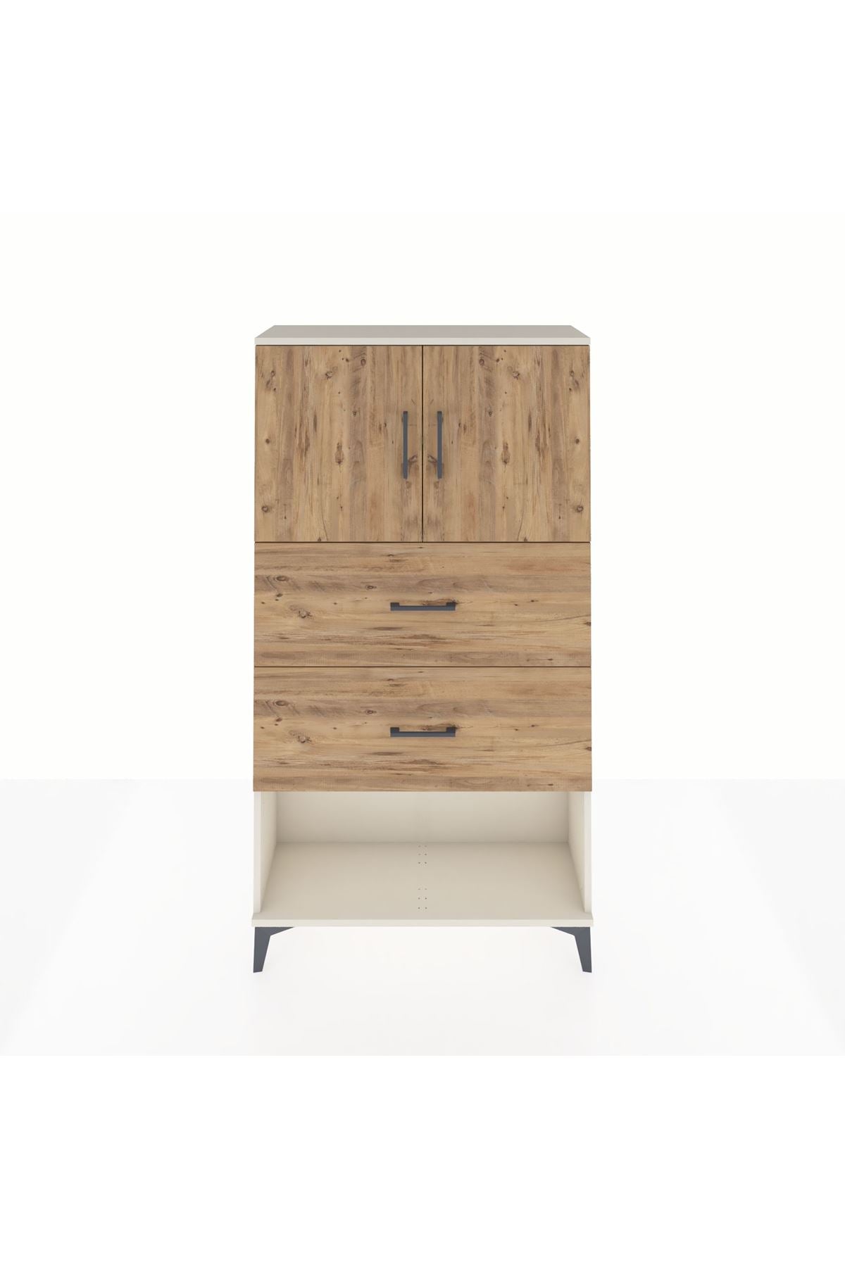 Arges Dolap 2 Raflı 2 Çekmeceli 2 Kapaklı 88x30x163 - S21M035V3A